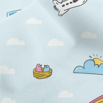 Around The World Airplane Micro Fleece