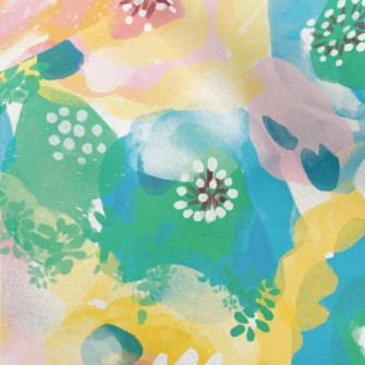 Watercolor Bloom Flowers Micro Fleece