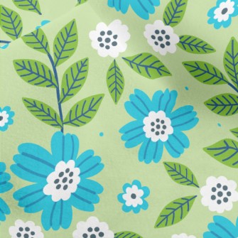 Cute Green Leafy Orchid Micro Fleece