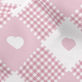 Plaid Interlaced Hearts Micro Fleece
