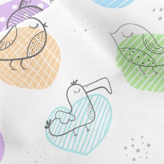 Cartoon Line Chick Micro Fleece