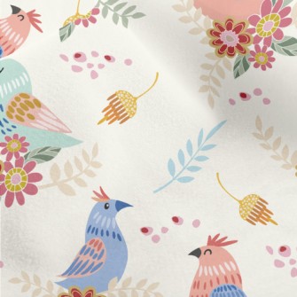 Pink Bird Family Micro Fleece