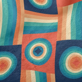 Psychedelic Lines Round Shape Minky