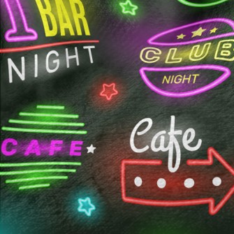 Fluorescent Food Text Light Minky