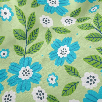 Cute Green Leafy Orchid Minky