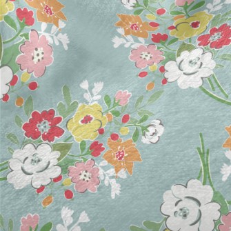 Elegant Literary Flowers Minky