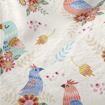Pink Bird Family Minky