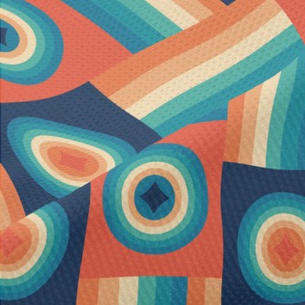 Psychedelic Lines Round Shape Piqué