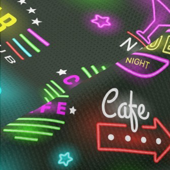 Fluorescent Food Text Light Piqué