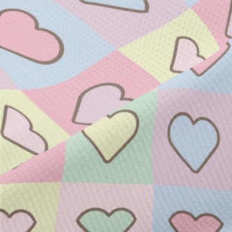Pink Colored Hearts Piqué