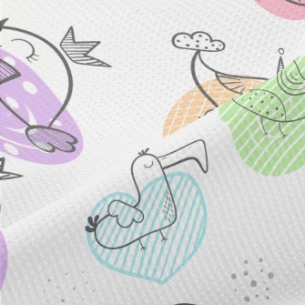 Cartoon Line Chick Piqué