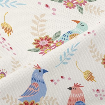 Pink Bird Family Piqué