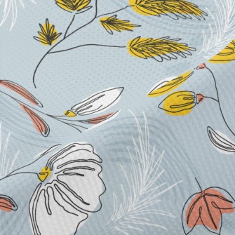 Lines Outline Flowers Piqué