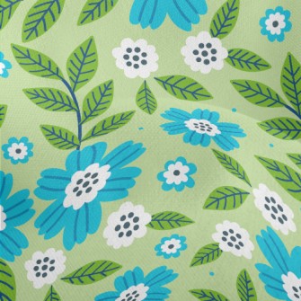 Cute Green Leafy Orchid Lightweight Performance Linen