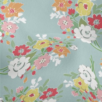 Elegant Literary Flowers Lightweight Performance Linen