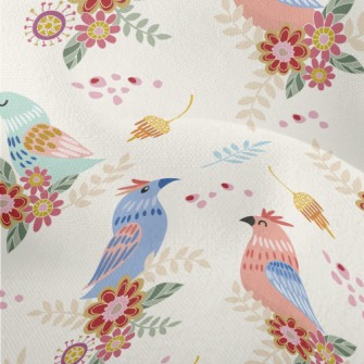 Pink Bird Family Lightweight Performance Linen
