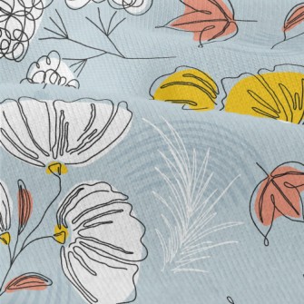 Lines Outline Flowers Modern Jersey