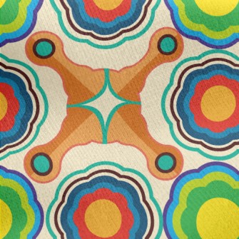 Psychedelic Kaleidoscope Of Fl Jersey Backed Fleece