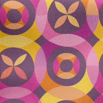 Circle Flower Shape Combinatio Jersey Backed Fleece