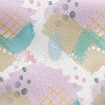 Abstract Line Dot Painting Jersey Backed Fleece
