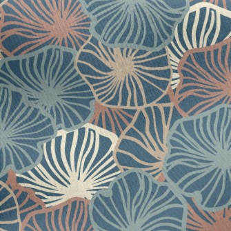 Psychedelic Lines Leaves Jersey Backed Fleece