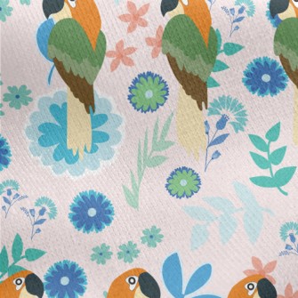 Mysterious Flower Parrot Jersey Backed Fleece