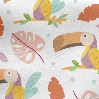 Pink Toucan Jersey Backed Fleece