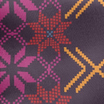 Ethnic Embroidery Patterns Jersey Backed Fleece