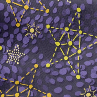 Dotted Lines Connect Stars Jersey Backed Fleece