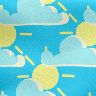 Cloudy And Sunny Day Jersey Backed Fleece