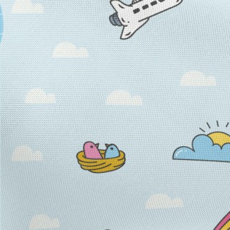 Around The World Airplane Pongee