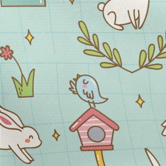 Happy Playing Bunny Pongee