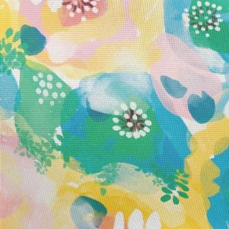 Watercolor Bloom Flowers Pongee