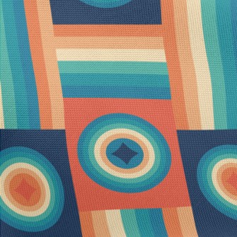 Psychedelic Lines Round Shape Pongee
