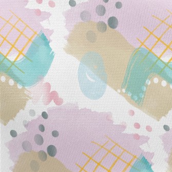 Abstract Line Dot Painting Pongee