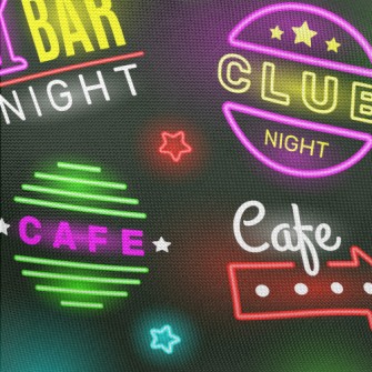 Fluorescent Food Text Light Pongee