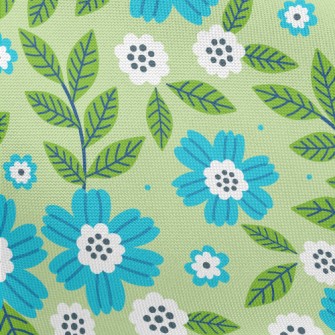 Cute Green Leafy Orchid Pongee