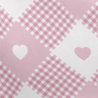 Plaid Interlaced Hearts Pongee