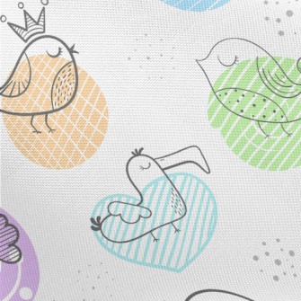 Cartoon Line Chick Pongee