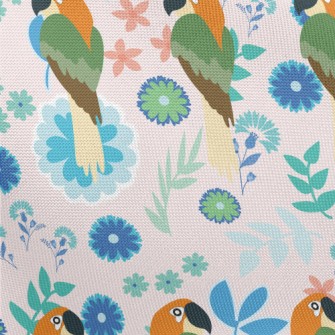 Mysterious Flower Parrot Pongee