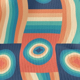 Psychedelic Lines Round Shape Stretch Jersey