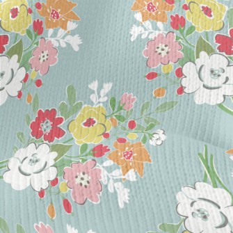 Elegant Literary Flowers Stretch Jersey
