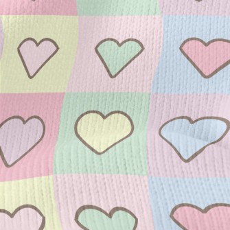 Pink Colored Hearts Stretch Jersey