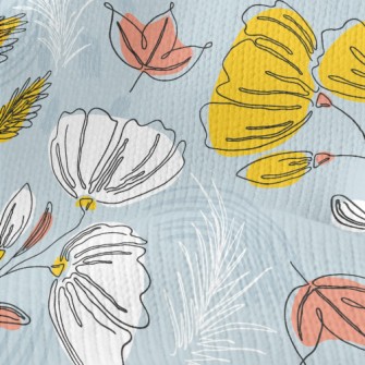 Lines Outline Flowers Stretch Jersey