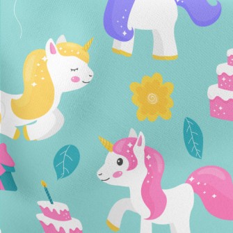 Unicorn Birthday Party Lightweight Cotton Poplin