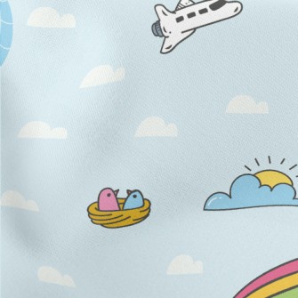 Around The World Airplane Lightweight Cotton Poplin