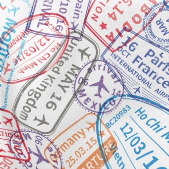 Postmarks Around The World Lightweight Cotton Poplin