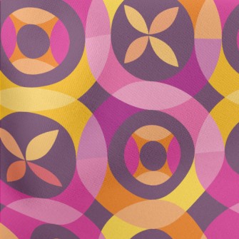 Circle Flower Shape Combinatio Lightweight Cotton Poplin