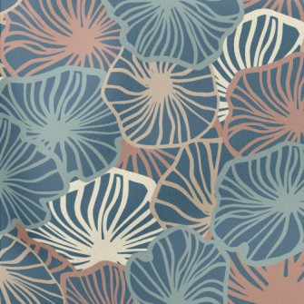 Psychedelic Lines Leaves Lightweight Cotton Poplin