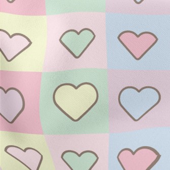 Pink Colored Hearts Lightweight Cotton Poplin